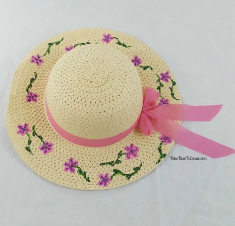 diy straw flower hat Hat Band Ideas, Diy Straw Hat, Painting Crochet, Straw Hat Diy, Crochet Photography, Watermelon Bag, Hat With Ribbon, Diy Straw, Photography Home Decor