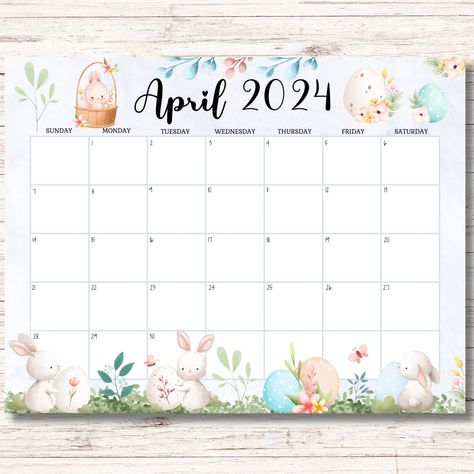 2025 Calendar Printable Free, Easter Calendar, Calendar April, Fillable Calendar, Halloween Calendar, Bunny Printable, April Calendar, Bulletin Journal, Minimalist Planner