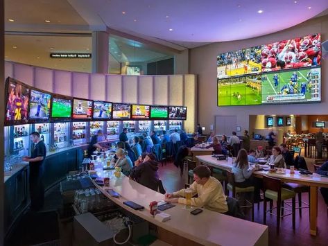 America's Most Upscale Sports Bars Tv Sports Bar, Modern Sports Bar, Sports Bar Decor, Sport Bar, Sports Bars, Design Restaurant, Tv Sport, Bar Design Restaurant, Sports Bar