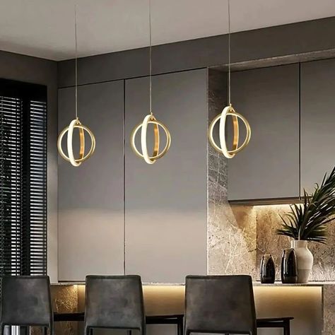 Home Lighting Designs ✨️| Home decoration ideas ✨️ #lightingdecor #lightingdesign #homedesignsdworld #homestyling #interior #interiordecoratingideas #explorepost #explorepage #trendingdesigns #trendingpost Hanging Lights Over Kitchen Island, Gold Geometric Pendant Light, Geometric Pendant Light, Brass Ceiling Light, Light Ideas, Flat Interior, Technology Wallpaper, Wire Lights, Bedroom Lamps