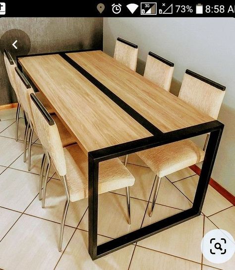 Iron Furniture Design, Steel Furniture Design, Welded Furniture, Wood Table Design, Diy Dining Table, Industrial Design Furniture, Metal Furniture Design, Furniture Design Wooden, 2x4 Furniture Plans