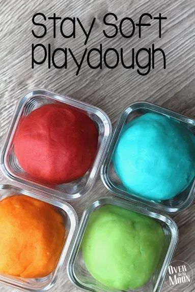 Stay Soft Playdough Softest Playdough Ever, Super Soft Playdough Recipe, Soft Playdough Recipe, Koolaid Playdough, Soft Play Dough, Cooked Playdough, Big Moon, Indoor Kids, Playdough Recipe