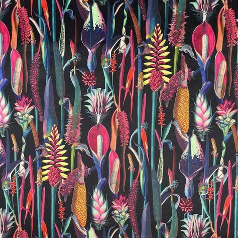 Botanical Tropical Printed Velvet - Printed Velvet Upholstery Fabrics - UK Fabrics Online Printed Velvet, Velvet Upholstery Fabric, Velvet Curtains, Fabric Suppliers, Upholstery Fabrics, Velvet Upholstery, Kitchen Chairs, Fabric Online, Waterproof Fabric