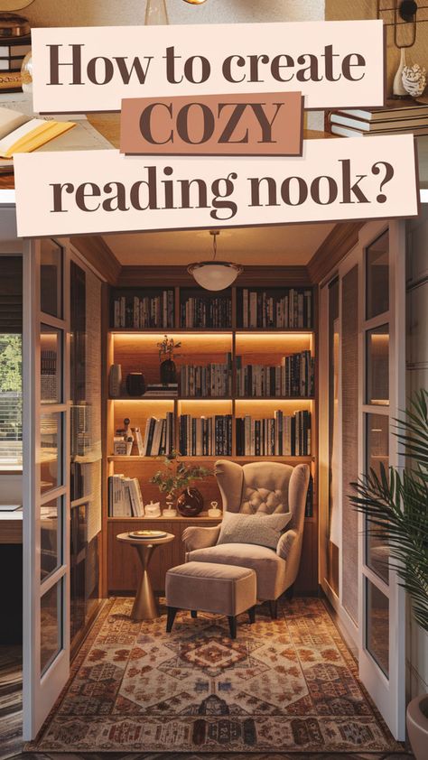 How to Create a Cozy Reading Nook? 🌟☕📚 Create a cozy chill corner with floor seating reading corner elements and add sunroom reading nook ideas for a bright space. Use old style homes inspiration with warm, classic furniture. A coffered ceiling library vibe or vintage touches make it both functional and charming. Perfect for a reading retreat! #cozychillcorner #readingcorner #floorsittingreadingcorner #sunroomreadingnookideas #oldstylehomes #coffersceilinglibrary #cozyroomdecor #readingretreat Reading Area By Window, Cozy Small Reading Corner, Tiny Reading Corner, Mid Century Modern Reading Nook, Snug Room Ideas Cozy Nook, Small Sitting Room Ideas Cozy Corner, Reading Corner Window, Bedroom Reading Corner Ideas, Corner Sitting Area Cozy Nook