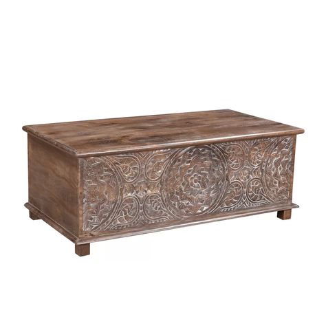 Bungalow Rose Ivaan Accent Trunk & Reviews | Wayfair Rose Furniture, Coffee Table With Lift Top, Decorative Trunks, Trunk Coffee Table, Coffee Table Trunk, Trunks And Chests, Storage Trunks, Big Sofas, Inexpensive Furniture