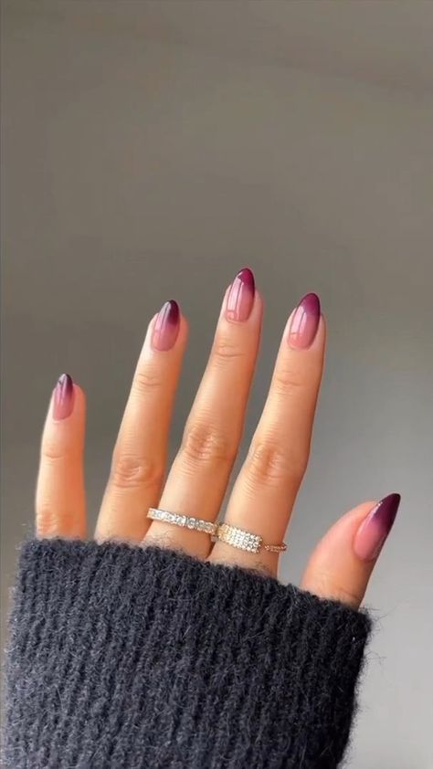 beautiful nail tutorial | beautiful nail tutorial | By Modlady Hue Nails, Pink Tip Nails, Plum Nails, Stunning Nail Designs, Nail Tutorial, Autumn Look, Burnt Sienna, Deep Plum, Fashion Couture