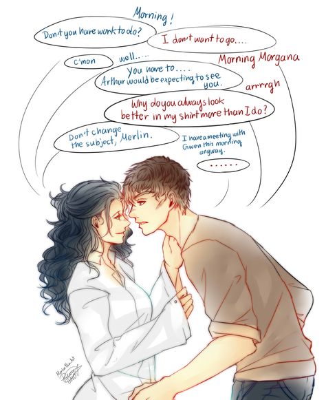 A Modern AU Fan-Art to BBC series Merlin, this is one of my fav ship of this fandom. Arrrrrrrgh I ship them so hard even if Morgana is evil or not. The show already end, but I still love this ship!. #merlin #fanart #morgana #BBC #mergana #modernAU #ship Merlin Fanfiction, Merlin Fanart, Merlin Morgana, Merlin Series, Princess Illustration, Merlin Fandom, Merlin Cast, Merlin And Arthur, Captain America Winter Soldier