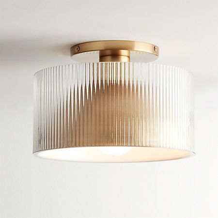 Ribbed Flush Mount Light, Ceiling Fan Vs Light Fixture, Light Fixture For Short Ceiling, Mudroom Flush Mount Lighting, Soft Ceiling Lighting, Extra Bathroom Lighting Ideas, Entry Flush Mount Light, Bedroom Hallway Lighting, Scalloped Glass Pendant Light