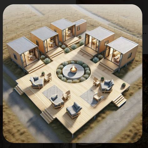 Glamping Resort Ideas, Small Hotel Design Architecture, Small Resort Design Plan, Small Resort Design, Mini Resort Ideas, Compound Living, Resort Design Plan, Tiny House Village, Glamping Resorts