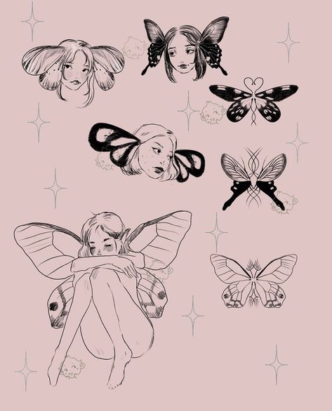 Winged Beetle Tattoo, Fairycore Tattoo Designs, Moth Fairy Tattoo, Dragonfly Fairy Tattoo, Dragonfly Wings Drawing, Fairy Tattoo Simple, Fairycore Tattoo Ideas, Moth Wings Drawing, Simple Fairy Tattoo