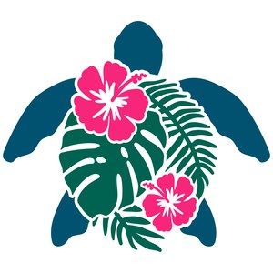 Hawaii Stickers Printable, Turtle Stencil, Chihiro Cosplay, Diy Silhouette, Island Tattoo, Kids Graphics, Sweet Paper, Stamp Ideas, Hawaiian Quilts