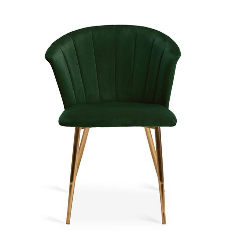 Dunelm Kendall Velvet Dining Chair Bottle Green - Emerald Velvet Seat - Traditional Pleated Occasional Chair - Gold Legged Dining Seat Green Velvet Chair, Chairs Logo, Chair Drawing, Velvet Style, Ikea Chair, Stylish Chairs, Velvet Chair, Cafe Chairs, Plastic Chair