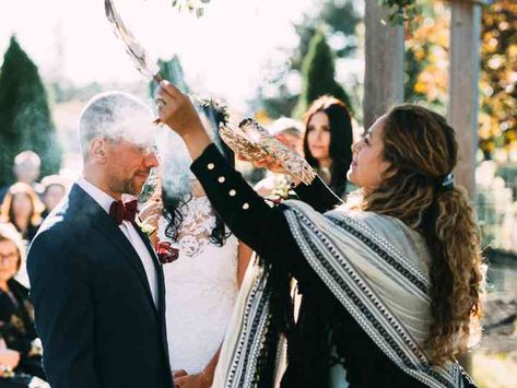 Native American Wedding Traditions, Wedding Ceremony Exit, Confetti Ideas, Smudging Ceremony, Ceremony Exit, Wine Box Ceremony, Handfasting Ceremony, Native American Wedding, Modern Wedding Ceremony