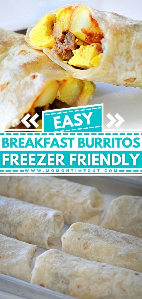 Easy Breakfast Burritos (Freezer Friendly!) Dinner Peppers, Shredded Broccoli, Resep Makanan Beku, Make Ahead Breakfast Burritos, Breakfast Burritos Frozen, Tortilla Bread, Menu Sarapan Sehat, Breakfast Burritos Recipe, Camping Breakfast