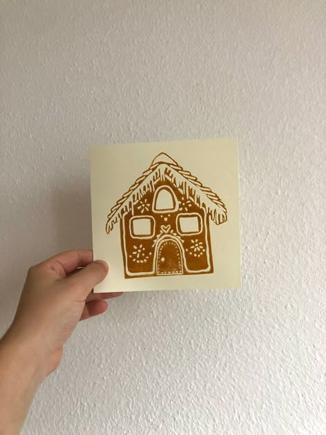 Handmade Christmas card 🎄 Handprinted on cream coloured square card, sold with envelop. Available in French and English.  This Christmas lets take it slow and write a card to the people we love. With this handmade card you would support my small buisness and spread the Christmas spirit. Thank you for shopping small 🤍 Handrawn Christmas Cards, Simple Christmas Lino, Holiday Card Handmade, Christmas Card Ideas Linocut, Handrawn Christmas Card, Christmas Linocut Cards, Christmas Print Making, Diy Christmas Cards Aesthetic, Diy Cute Christmas Cards