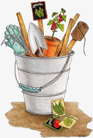 Garden Clipart, 달력 디자인, Garden Illustration, Garden Journal, Digi Stamps, Gardening Tools, Decoupage Paper, Vintage Images, 그림 그리기