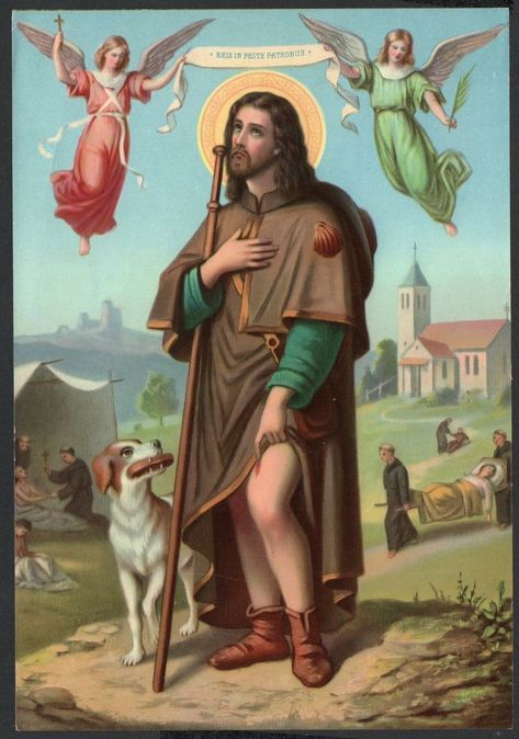 Roman Catholic Art, Saints Prayers, St Roch, Traditional Catholicism, Saint Roch, San Rocco, San Gregorio, Pictures Of Jesus Christ, Image Painting