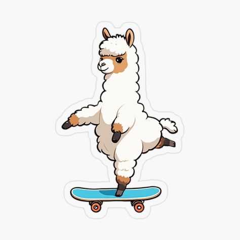 Smiling Alpaca, Alpaca Tattoo, Alpaca Cartoon, Dancing Drawing, Animal Illustration Kids, Paddle Ideas, Horse Family, Cute Alpaca, Cute Laptop Stickers