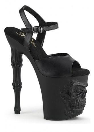 Pleaser Rapture 809 Skull Platform Heel | Attitude Clothing Skull Heels, Alt Shoes, Pleaser Heels, Skull Shoes, Heels Aesthetic, Attitude Clothing, Pleaser Shoes, Funky Shoes, Sandals Platform