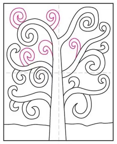 Easy How to Draw the Tree of Life Tutorial and Tree of Life Coloring Page Tree Of Life Tutorial, Tree Drawing For Kids, Tree Drawing Simple, Tree Mosaic, Tree Of Life Painting, Tree Doodle, Klimt Art, 2nd Grade Art, Tree Of Life Art