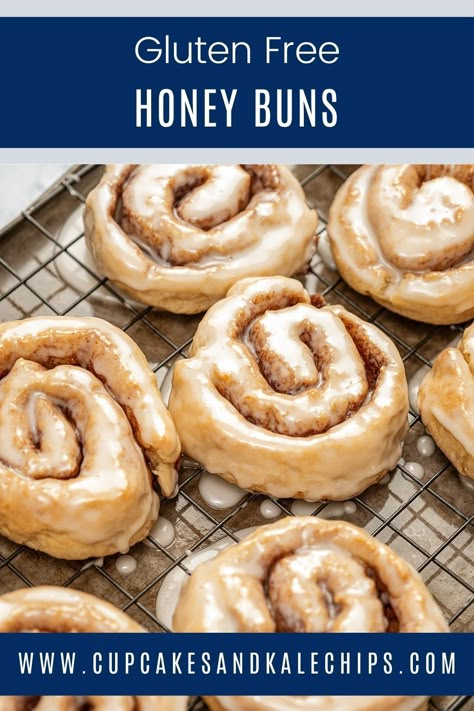 Homemade Honey Buns Baked, Gluten Free Honey Cookies, Gluten Free Honey Buns, Gluten Free Single Serve, Homemade Honey Buns, Gluten Free Cinnamon Rolls Recipe, Easy Gluten Free Breakfast, Homemade Cinnamon Rolls Recipe, Gluten Free Sweet Treats