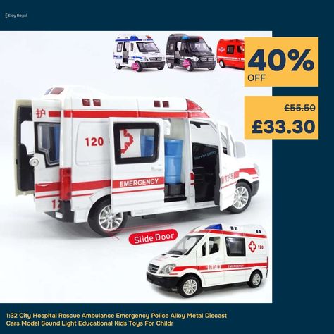 Check out 1:32 City Hospital Rescue Ambulance Emergency Police Alloy Metal Diecast Cars Model Sound Light Educational Kids Toys For Childr! ✨ This is a must-have item, now available for just £33.30. Don't miss out on this exclusive offer. 🛍️ #ShopNow https://www.eloyroyal.com/products/1-32-city-hospital-rescue-ambulance-emergency-police-alloy-metal-diecast-cars-model-sound-light-educational-kids-toys-for-childr🌟 City Hospital, Educational Toys For Kids, Must Have Items, Ambulance, Diecast Cars, Childcare, Car Model, Kids Toys, Must Haves