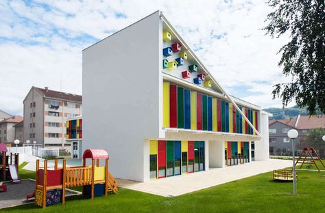 27 Most Cutest Kindergarten / Play School Architecture Designs | Architecture Ideas Kindergarten Architecture, School Building Design, Kindergarten Design, Nursery School, Education Architecture, School Building, School Architecture, Nursery Design, Concept Architecture