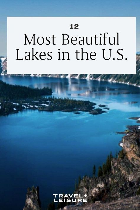 There are so many beautiful lakes in the U.S., from Lake Tahoe in California to Lake George in New York. These are the 12 best lakes in the US for your next vacation. Go kayaking, stay in a cabin, and more. #travel #tripideas #tripplanning #wheretotravel Echo Lake, Glen Canyon, Flathead Lake, Honeymoon Vacations, Lake Vacation, Lake Resort, Lake Powell, Crater Lake, A Cabin