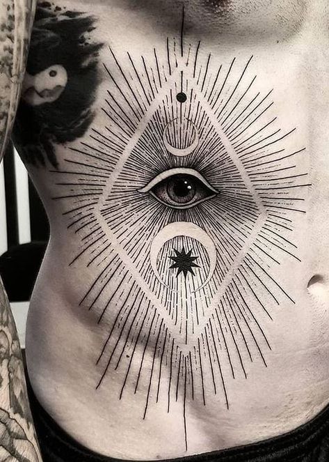 145 Very Dark & Creative Blackwork Tattoos - Tattoo Me Now Seeing Eye Tattoo, Third Eye Tattoos, All Seeing Eye Tattoo, Evil Tattoo, Knuckle Tattoos, Muster Tattoos, Inspiration Tattoos, Парные Тату, Cool Tattoos For Guys