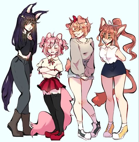 Doki Doki Literature Club, Doki Doki, Literature Club, Cat Girl, Visual Novel, Horror Game, Pretty Art, Drawing Inspiration, Cute Drawings