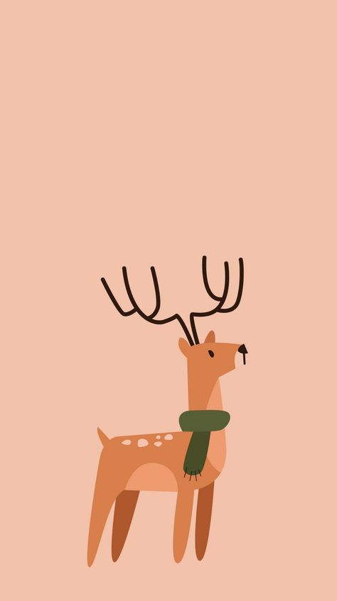 Tan Christmas Wallpaper, Reindeer Wallpaper Aesthetic, Raindeer Wallpapers, Reindeer Wallpaper Iphone, Reindeer Drawing Christmas, Christmas Reindeer Wallpaper, Christmas Wallpaper Reindeer, Sprinkle Wallpaper, Christmas Theme Wallpaper