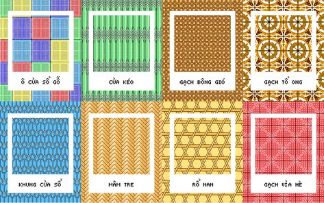 Pixel Vietnamese Pattern :: Behance Vietnamese Pattern, Vietnam Art Design, Hermes Window, Vietnam Tour, Book Fabric, Vietnam Art, Architecture Poster, Paper Book, Wood Tile