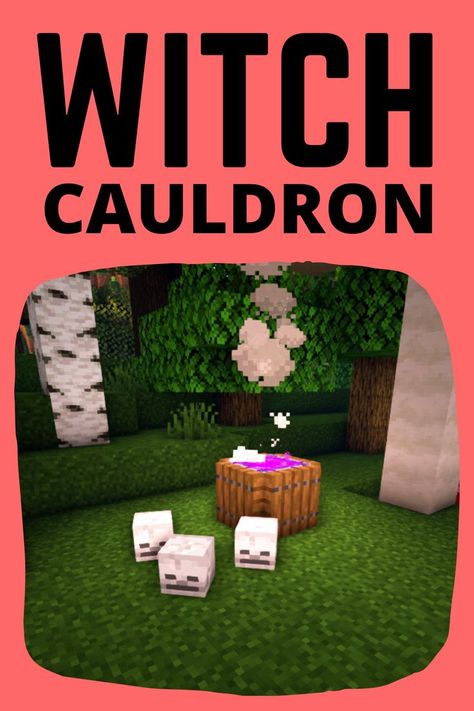 How to make easy and spooky Witch Cauldron build hack and decoration in Minecraft to make your world look spooky and creepy. Trick or Treat. Its Halloween. Minecraft Halloween Ideas, Its Halloween, Witch Cauldron, Minecraft Modern, Cool Minecraft Creations, Spooky Witch, Cute Minecraft Houses, Spooky Town, Minecraft Inspo