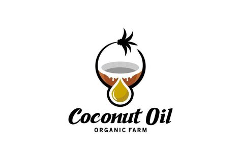 Pure natural coconut oil drop logo vector illustration design Oil Drop Logo, Coconut Logo, Oil Drop, Drop Logo, The Pure, Vector Illustration Design, Vector Logo, Coconut Oil, Illustration Design