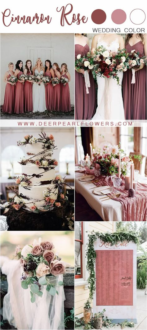 Cinnamon Rose Wedding, Cinnamon Rose, Wedding Color Scheme, Wedding Color Palettes, Wedding Color Ideas, Wedding Cake Roses, Wedding Color Trends, Wedding Table Centerpieces, Burgundy Wedding