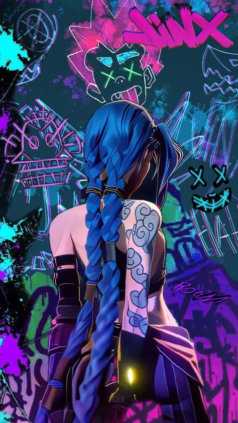 #arcane Jinx Art, Arcane Jinx, 2560x1440 Wallpaper, Jinx Arcane, Jinx League Of Legends, Iphone Lockscreen Wallpaper, Art Gallery Wallpaper, Lol League Of Legends, Anime Artwork Wallpaper