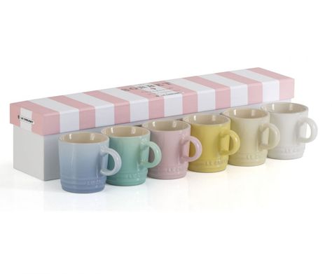 Le Creuset Released An Affordable Sorbet Collection Le Creuset Mugs, Espresso Mugs, Le Creuset, Mugs Set, New Collection, Espresso, Product Launch, Tableware, Canning