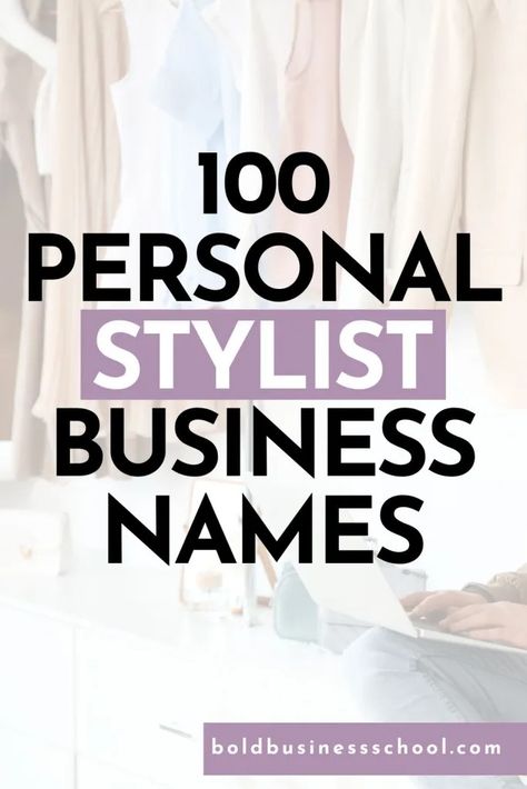 Want to learn how to become a personal stylist? Here's a quick summary of what a stylist does + personal stylist business names you can use: #businessnameideas How To Become A Personal Stylist, How To Become A Stylist, Hairstylist Business Name Ideas, Hairstylist Username Ideas, Personal Shopper Business, Bespoke Wardrobe, Resale Clothing, Catchy Names, Style Guru