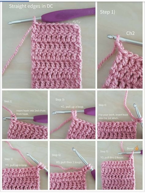 Straight edges for Double Crochet Border Stitch, Crochet Border, Border Ideas, Crochet Hack, Crochet Stitches Guide, Beginner Crochet Tutorial, Crochet For Beginners Blanket, Mode Crochet, Adorable Crochet