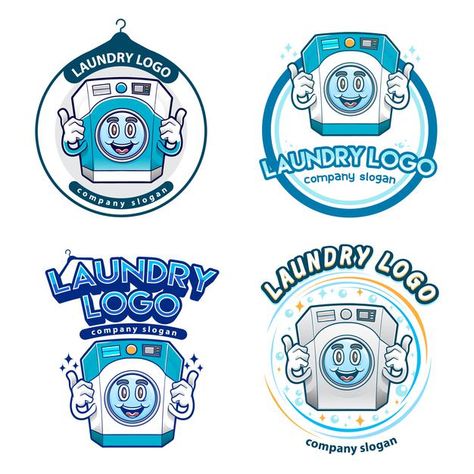 Laundry Company, Cleaners Logo, Laundry Logo, Cleaning Icons, Vector Clothes, Machine Logo, Eco Logo, Logo Mascot, Laundry Design