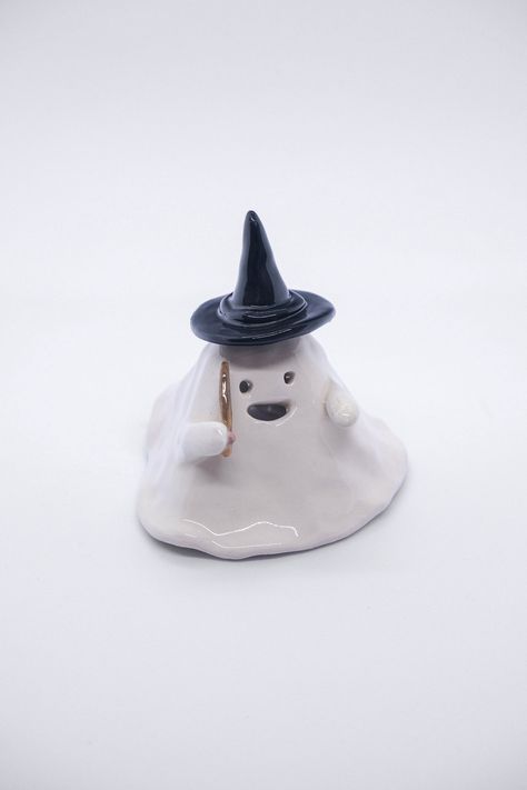 Here is brand new ghost for 2024 Halloween! 

You can improve your home decoration thanks to these little goofy ceramic ghosts for this Halloween. You can use it in many ways. You can use it as incense burner, it will blow smoke from its eyes and mouth. You can use it as tea light candle holder, its eyes and mouth will shine. And there is waffle stand to put your incense or tea light candle. Or you can just display it as a figurine. In every way it is tick tacking cuteness bomb. Ceramic Ghosts, Ghost Ceramic, Cute Halloween Decor, Ceramic Incense Burner, Ceramic Incense, 2024 Halloween, Halloween 2024, Holder Design, Tealight Candle Holders