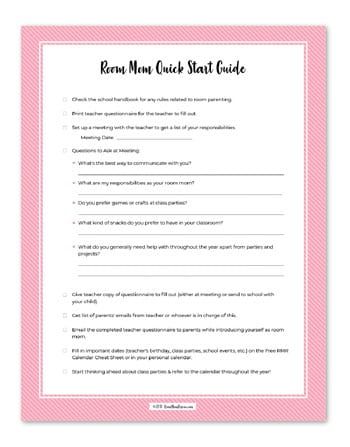 Signed up for room parent? Wondering how you can be a great room mom? Get started with these 6 simple steps to room mom success! Get free printables and templates to make your school year as a parent volunteer fun and easy! Learn more at roommomrescue.com #roommom #roommomguide #roomparentguide Room Mom Letter, Gift Questionnaire, Mom Calendar, Teacher Questionnaire, Mom Room, Parents Letters, My First Teacher, Mom Checklist, Male Teacher Gifts