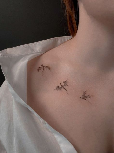 Small Detailed Dragon Tattoo, Three Small Dragon Tattoo, Dragon Feminine Tattoo, Simplistic Dragon Tattoo, Dragon And Lightning Tattoo, Fine Dragon Tattoo, Mini Dragon Tattoo For Women, Under The Collar Bone Tattoo, Dnd Tattoo Ideas Simple