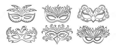 Masquerade Carnival Masks, Outline Drawing Set. Illustration, Sketch for Coloring Vector Stock Vector - Illustration of decoration, sketch: 268551022 Masquerade Mask Drawing, Sketch For Coloring, Masquerade Carnival, Mask Drawing, Outline Drawing, Carnival Masks, Outline Drawings, Masquerade Mask, Drawing Set