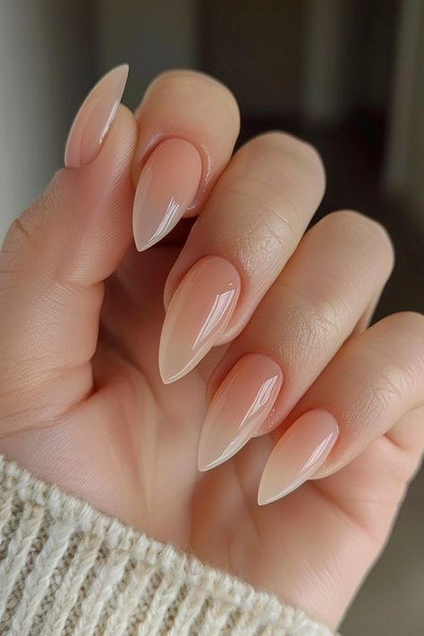 Are you tired of short, stubby nails that never seem to grow? Do you constantly find yourself searching for ways to make your nails appear longer and more elegant? As someone who has struggled with Natural Look Almond Nails, Nails On Short Nail Beds, Design For Almond Nails, Natural Elegant Nails, Nude Pointy Nails, Types Of French Tips Nails, Long Classy Nails, French Outline Nails, Short Stubby Nails