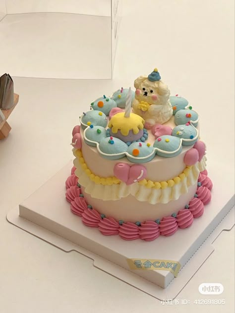 Korea Cake, Cake Designs For Boy, Cookie Bakery, Mini Cakes Birthday, Cake Inspo, Pretty Birthday Cakes, Cute Birthday Cakes, Just Cakes, Pie Cake