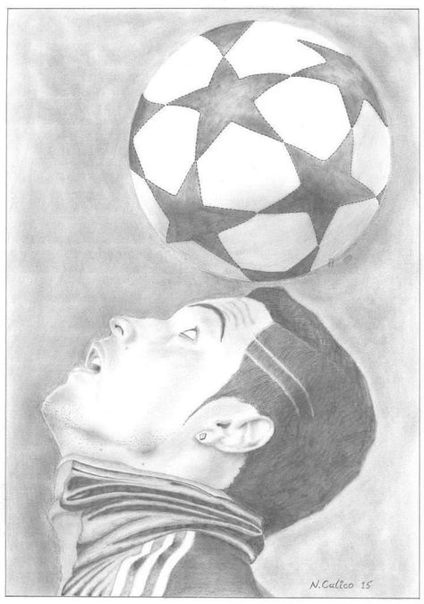 Football Drawing, Abstract Pencil Drawings, Drawn Fish, Soccer Art, Best Friend Drawings, Canvas Art Projects, Ronaldo Cr7, Doodle Art Drawing, Cristiano Ronaldo Cr7