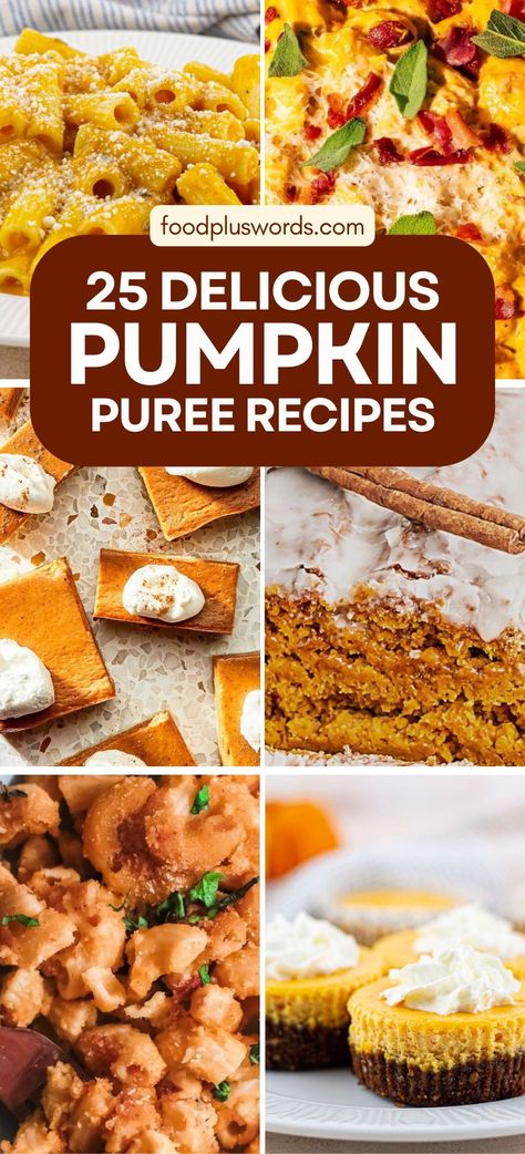 This collection of pumpkin puree recipes includes something for everyone. Enjoy simple and healthy desserts, along with hearty dinner options that fully utilize this versatile ingredient. With a focus on vegan and gluten-free recipes, pumpkin puree enhances meals with flavor and nutrition. Vegan Recipes With Pumpkin Puree, Recipes With Pureed Pumpkin, Homemade Pumpkin Puree Recipes, Recipes For Pumpkin Puree, Pumpkin Puree Uses, Fresh Pumpkin Puree Recipes, Pumpkin Puree Recipes Dinner, Pureed Pumpkin Recipes, Healthy Pumpkin Puree Recipes