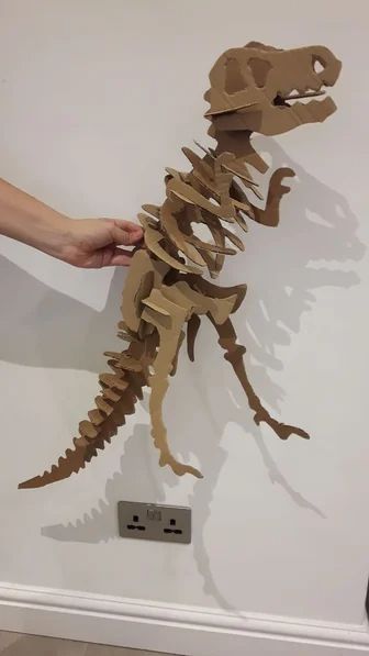 Large Cardboard Dinosaur Skeleton 3d Wood Puzzles, Cardboard Animals, Cardboard Puzzle, Skeleton Model, Photo Software, Laser Cut Kit, Cardboard Sculpture, Dinosaur Skeleton, Cdr File