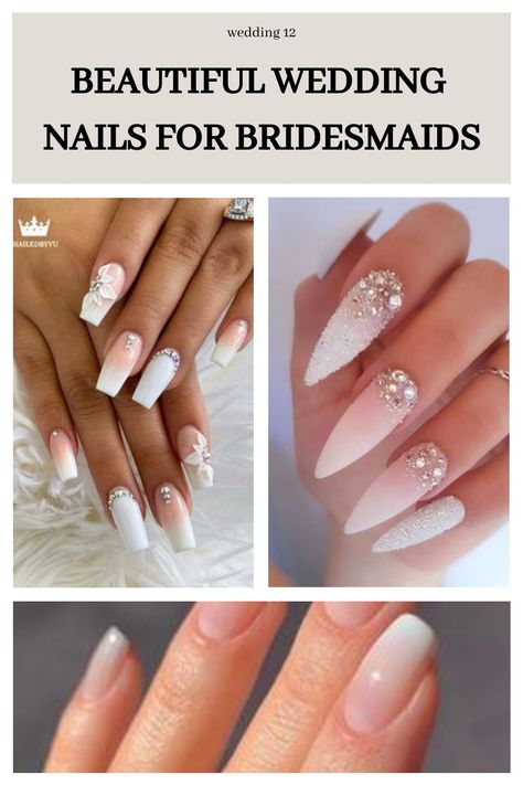 Looking for some elegant and classy wedding nail ideas? Look no further! Whether you're a bride or a bridesmaid, these stunning wedding nails designs will add the perfect touch to your special day. From short and sweet to almond-shaped beauties, we've got you covered. Opt for a timeless French manicure or get creative with unique bridal nail art. Get ready to say "I do" with confidence and style. Chic Wedding Nails, Beautiful Wedding Nails, Wedding Nails For Bridesmaids, Wedding Nail Ideas, Bridal Nail, Lace Nail Art, Bridal Nail Art, Lace Nails, Classic French Manicure